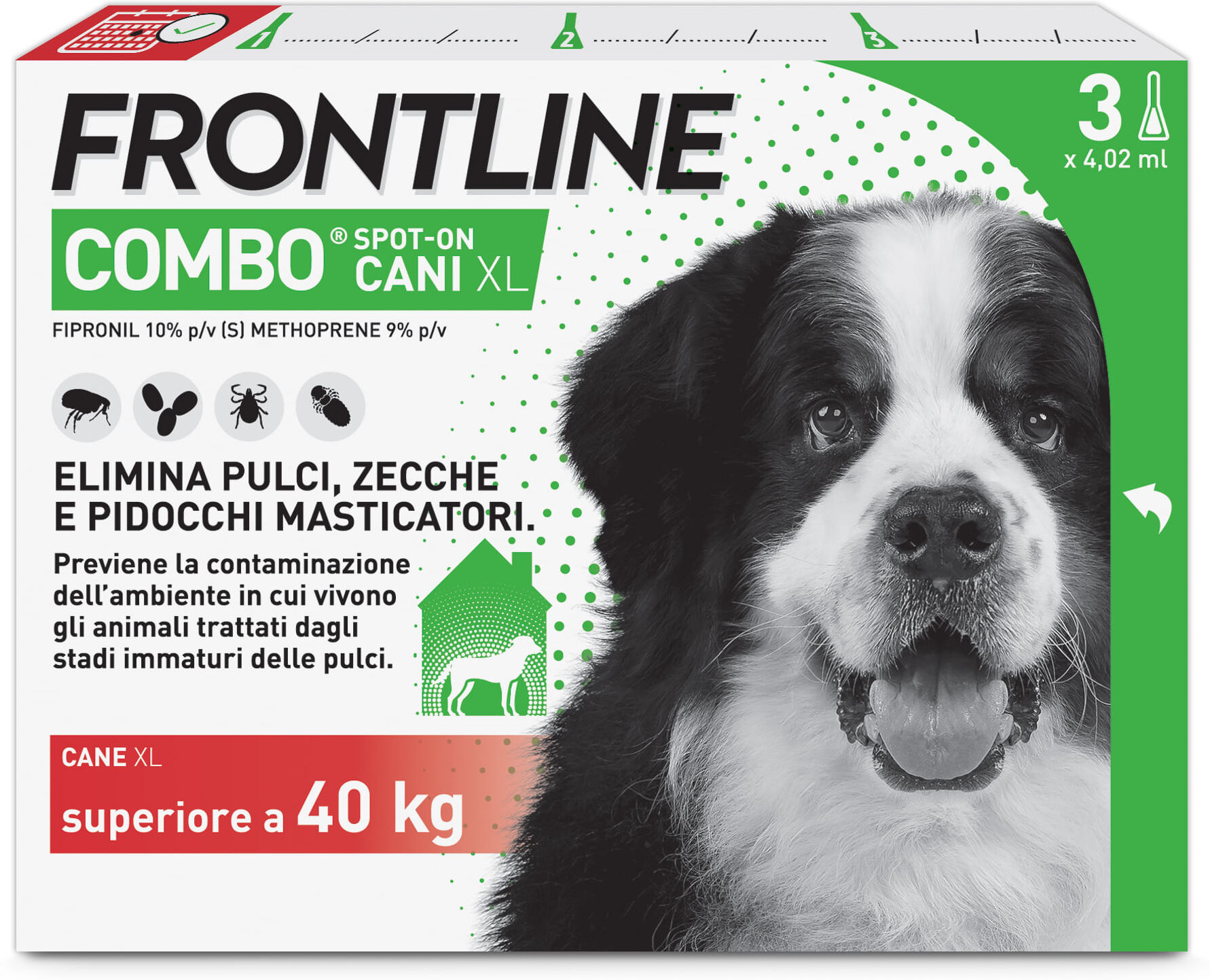 Frontline Combo Cani Antiparassitario Contro Pulci, Zecche E Pidocchi +40Kg 3 PIPETTE