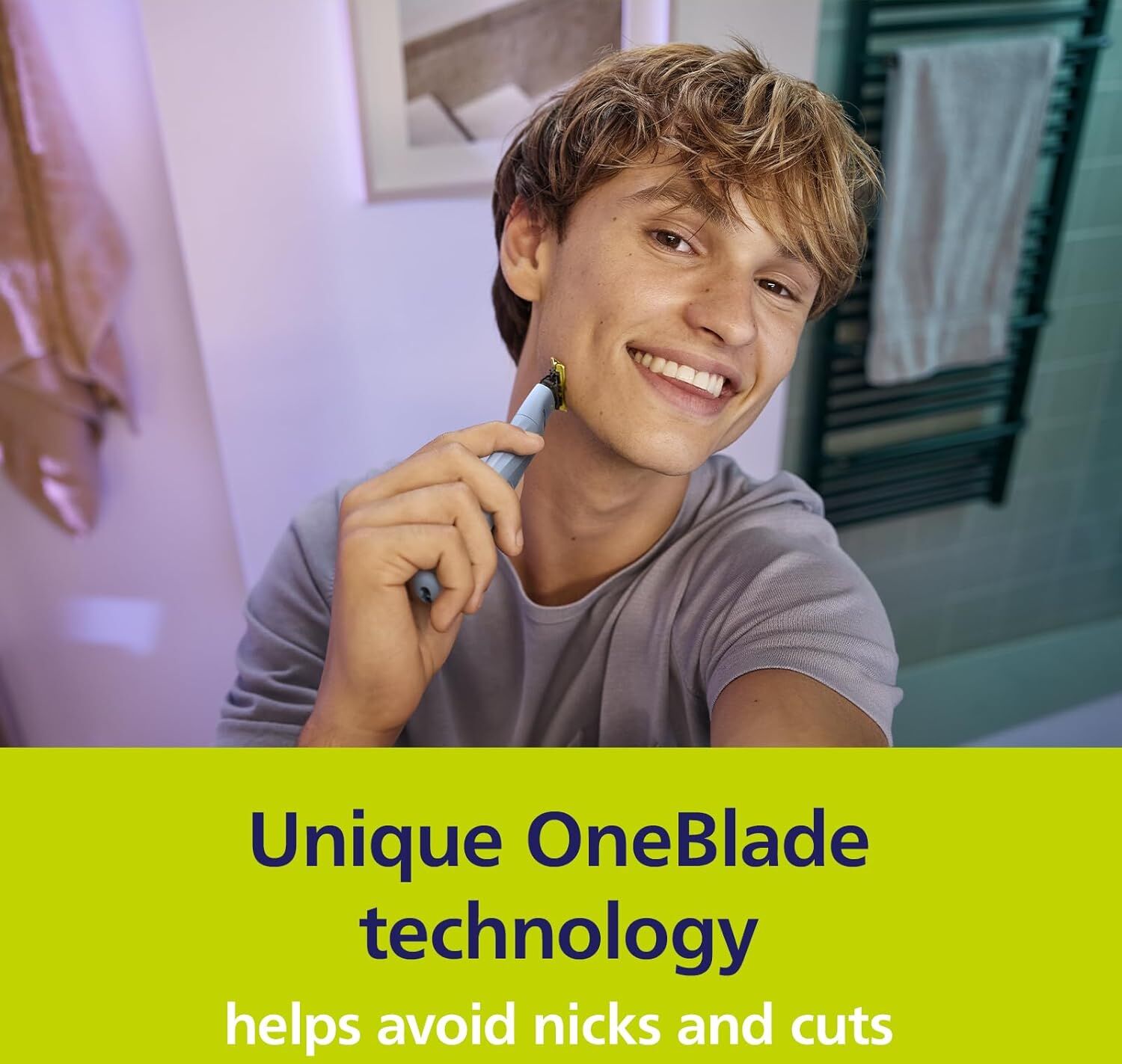 Philips OneBlade Anti-Friction Replacement Blade – For OneBlade Hybrid Shaver & Trimmer, Trim, Edge, Shave, Stainless Steel, 1x Pack (4-Month Supply), Model QP215/50
