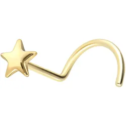 14/18 Karat Gold Nasenstecker Spirale STERN