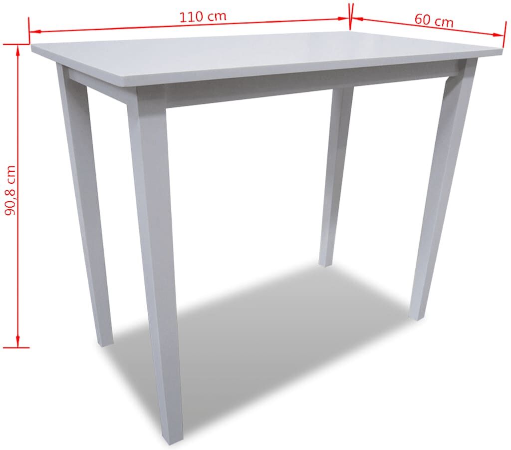 vidaXL Table de bar en bois Blanc