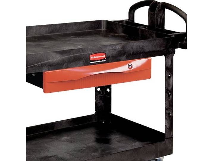 RUBBERMAID FG459300RED Abschließbare Schublade für Premium Universal Regalwagen, Chrom