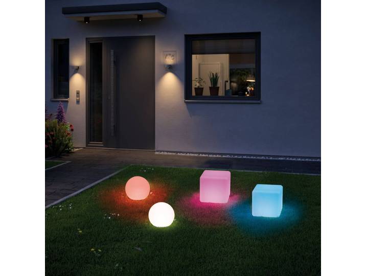 Paulmann Plug & Shine Dekolampe Globe ZigBee RGBW Globe, dimmbar, weiß / opal, Kunststoff, Modern