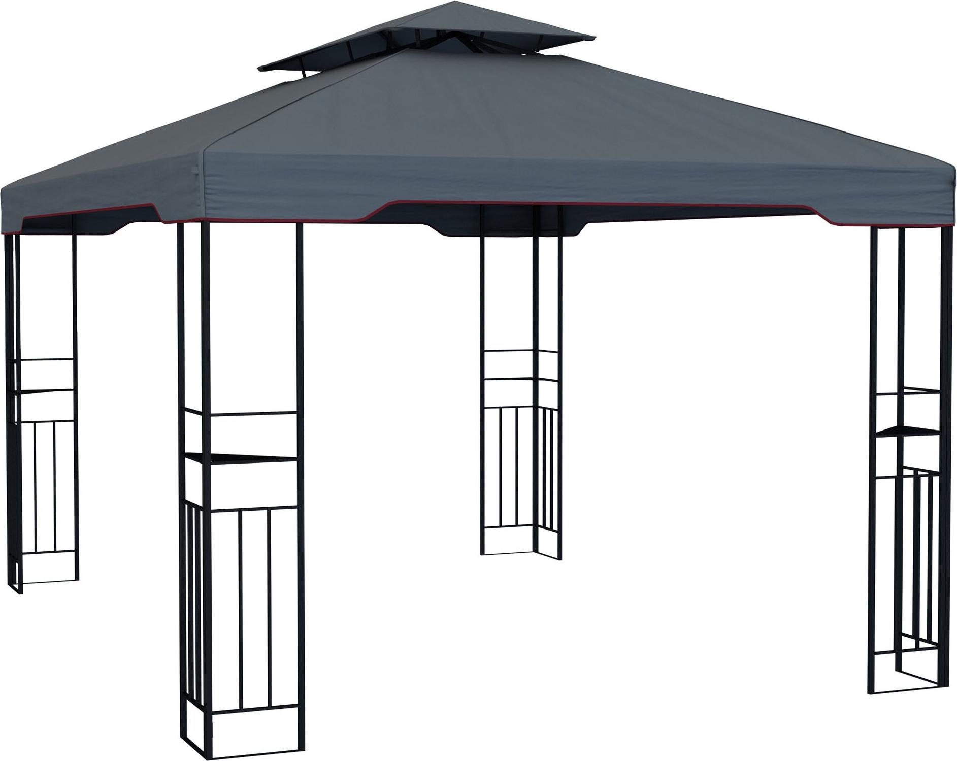 Gartenpavillon 4x3m Deluxe Pavillon Outdoor stabil Anthrazit Jarolift