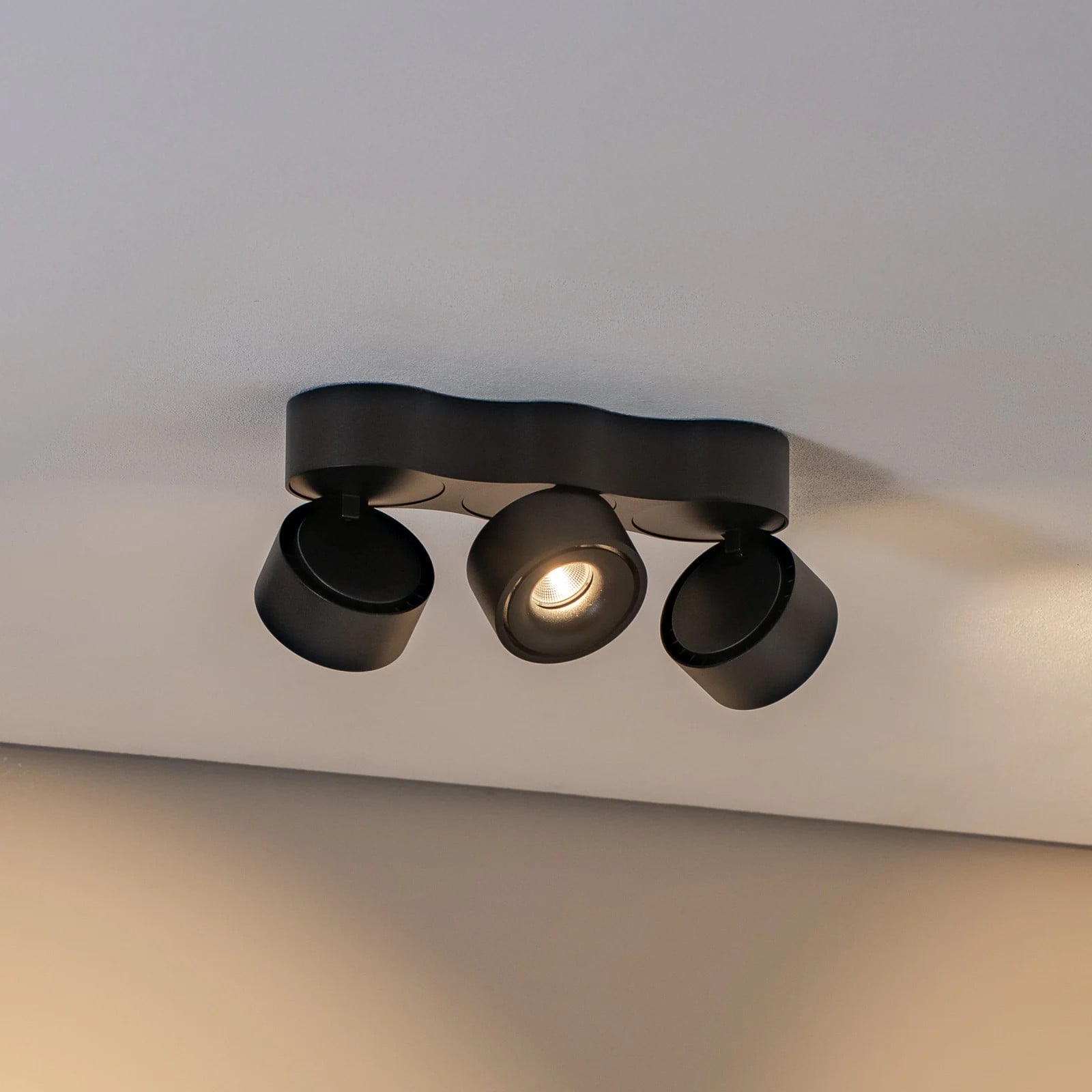 Arcchio Rotari LED-opbouwspot zwart aluminium dimbaar
