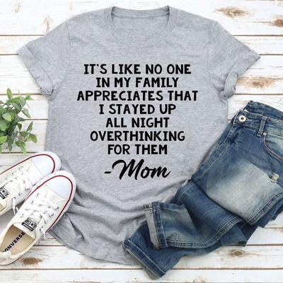 ForAllApparel Overthinking Mom T Shirt Athletic Heather M