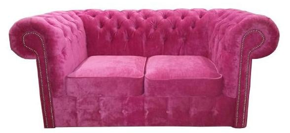 Chesterfield 2-zits bank met fluwelen textiel voor de woonkamer
