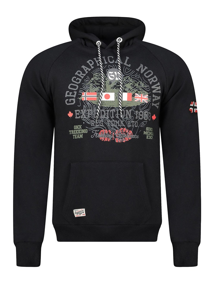 Geographical Norway Hoodie "Gexpe" in Schwarz - S