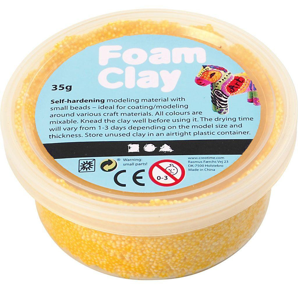 Foam Clay zelfuithardende klei geel 35 gram