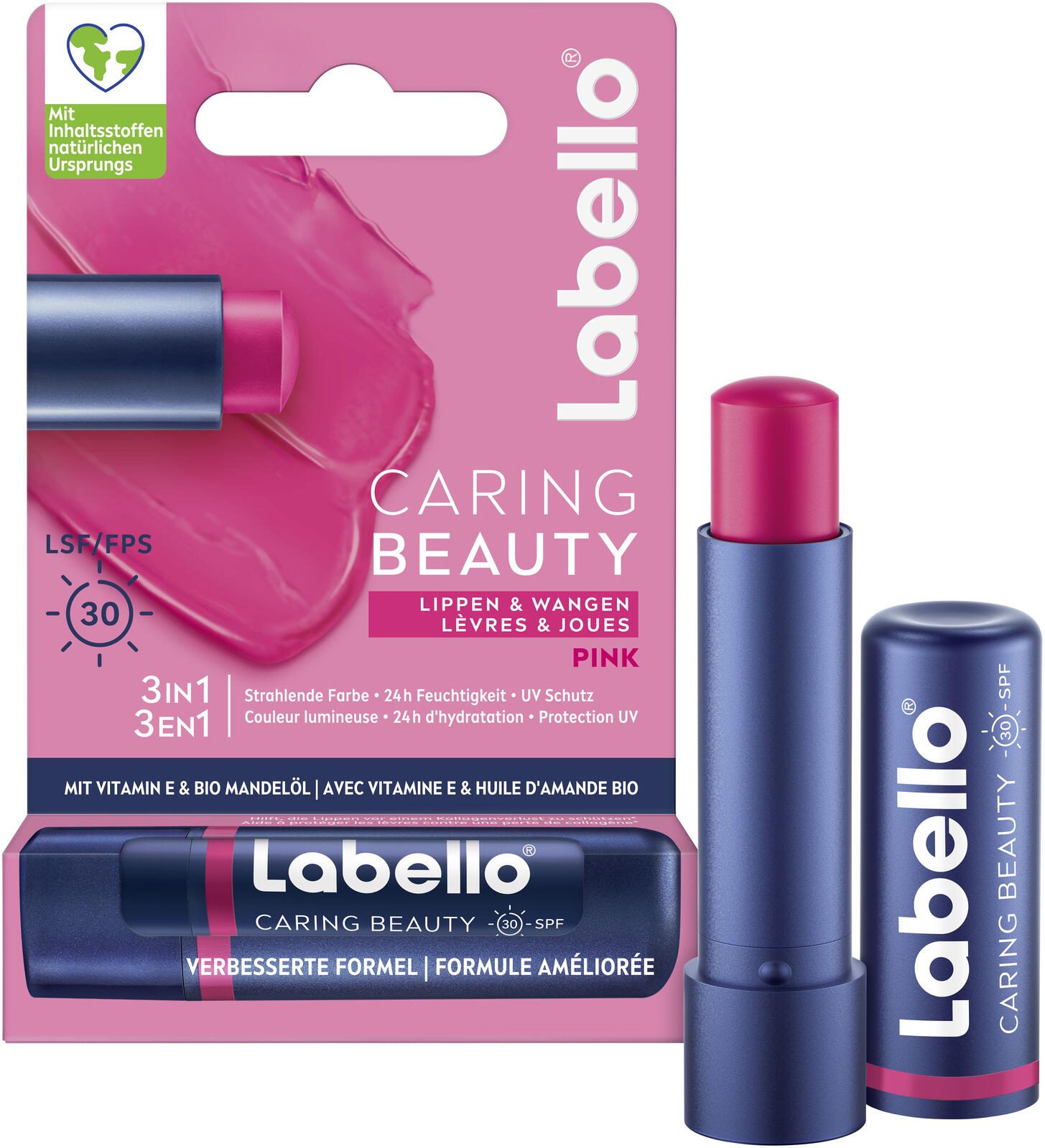 Labello CARING BEAUTY PINK LSF 30 Lippenpflege 4,8 g 88055