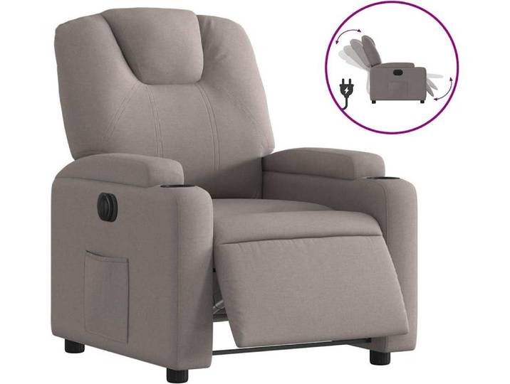 vidaXL Fauteuil relax électrique Tissu Taupe
