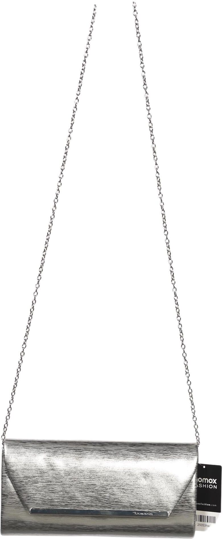 Tamaris Damen Handtasche klein, Silber, Kunstleder - Second Hand