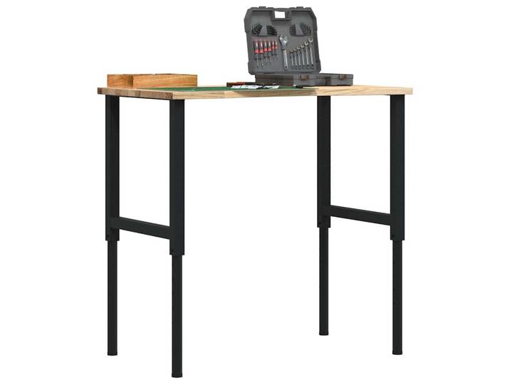 vidaXL Werkbank 100x60x(71,5-98) cm Massivholz Eiche