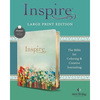 Inspire Bible Large Print Nlt, Filament Enabled (Leatherlike, Floral Fields with Gold), Gebundene Ausgabe von New Living Translation, Tyndale House