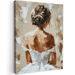 LEINWANDBILD Frau - Farbe - Abstrakt - Beige - Modern Wandbild Wohnzimmer 60x80 cm