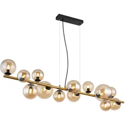 LED Hängeleuchte Esszimmerleuchte inklusive Schwarz Metall Glas G9 L 118 cm