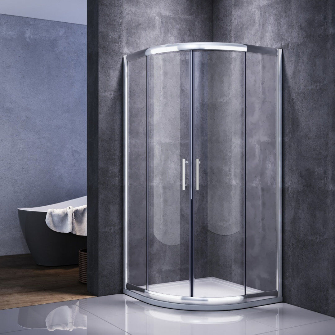 Belfry Bathroom Mangan Quadrant Shower Enclosure Chrome 185cm H x 80cm W x 80cm D