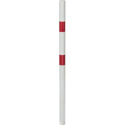Absperrpfosten ALBERTS "Standard SK, rund", weiß, B:6cm L:150cm, Stahl, Sicherheitsschlösser, feuerverzinkt, zum Einbetonieren