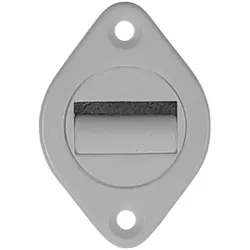 Gurtführung aus Kunststoff, drehbar, mit Bürsteneinsatz und Leitrolle, bis 23 mm Gurt, 42mm Lochabst