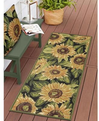 Lush Decor Esencia Sunflowers Indoor/Outdoor Mat