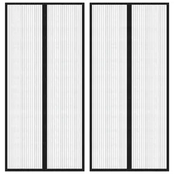 vidaXL Fliegengitter-Türvorhänge 2 Stk. Magnet Schwarz 220x110 cm