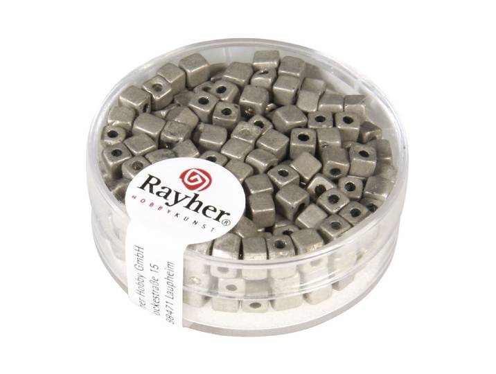 Rayher Glas-Metallic-Würfel Matt 3.4 mm 15 g