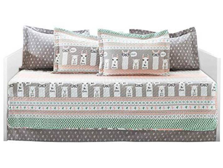 Lush Decor Tagesbett, gestreift, 99,1 x 190,5 cm, Pink/Türkis, 6-teilig