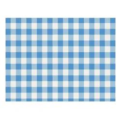 Packung mit 500 einzelnen Tischdecken aus dekoriertem Papier Vichy Cyan 28x40,5 Offsetdruck 80gr