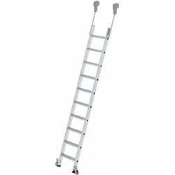 Euroline Premium 30183 Alu-Regalleiter, fahrbar mit 10 Stufen