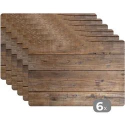 PLATZSETS 6er-Set Holzbretter mit einer besonderen Struktur Tischuntersetzer 45x30 cm