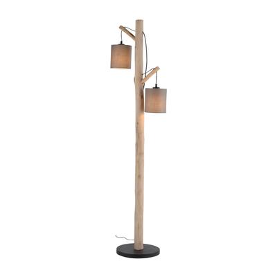 JUST LIGHT Stehlampe "TRIBU", grau (taupe), 2, 1 Stk., Leuchten, ExklusiveE27, Schalter, Schnurschalter, getrennt schaltbar, Stehlampe