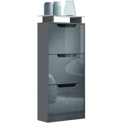SCHUHSCHRANK Space Grau Hochglanz