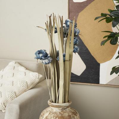 ARCILLA ELEMENTAL Blue Dried Plant Tall Home Decor Natural Foliage with White Stems