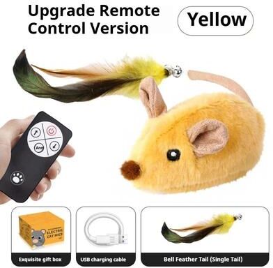 Uplift Essentials Automatic Sensing Moving Remote Mouse Toy yellow