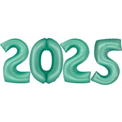 Folienballon Zahl 2025 mint Silvester XL Ballon
