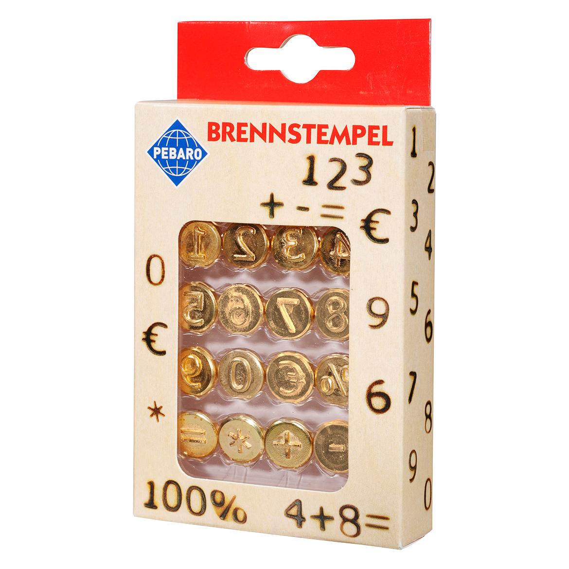Pebaro Brandmalstempel Set, Zahlen O bis 9, und 6 Zeichen (20600)
