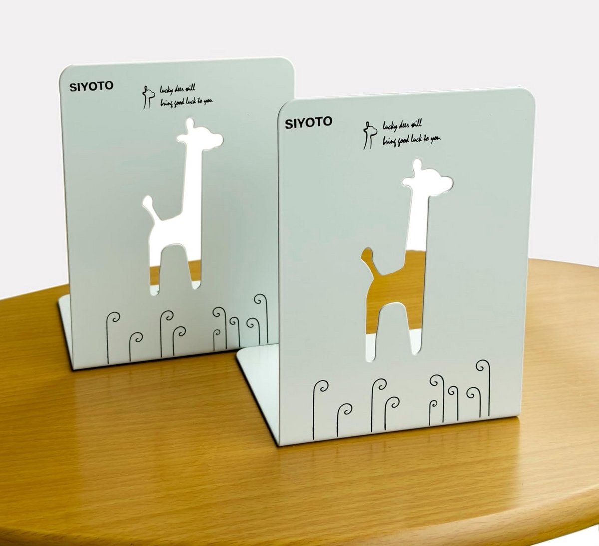 Zware metalen boekensteunen antislip wit voor kantoor en woonkamer
