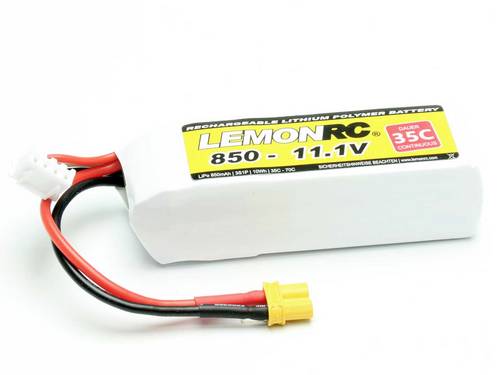 LemonRC Modellbau-Akkupack (LiPo) 11.1V 850 mAh Zellen-Zahl: 3 35 C Softcase XT30