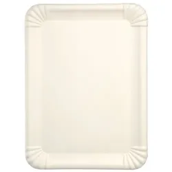 Papstar 150 Servierplatten aus Zuckerrohr `pure` eckig 26 x 35 cm weiss Partyplatte Einweg