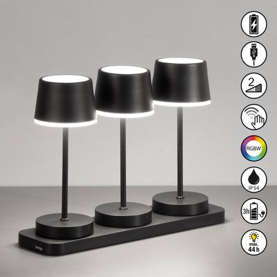 EASY BY FHL LED Tischleuchte "Gardo", beige (sandschwarz), 3, H: 21,5cm, Leuchten, lange Leuchtdauer, LED Tischleuchte