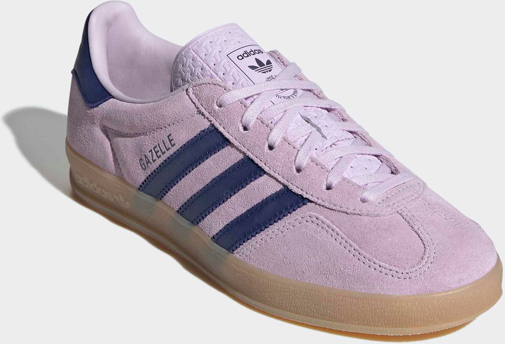 Sneaker ADIDAS ORIGINALS "GAZELLE INDOOR", Damen, Gr. 38,5, ice lavender, victory blau, gum4, Leder, Schuhe Sneaker ice lavender, victory blau, gum4 38,5