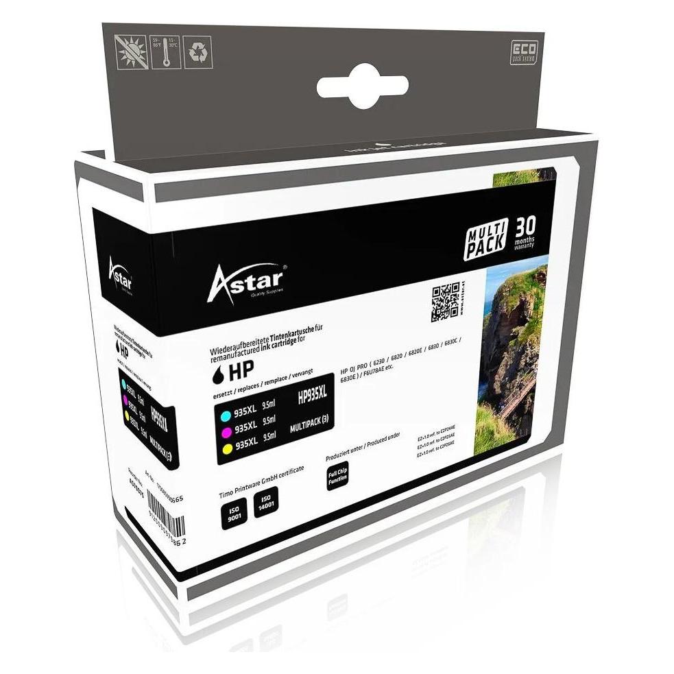 Astar AS70075 HP OJ PRO 6230 TINTE (3) F6U78AE / HP935XL 3x825Seiten hohe Kap. (AS70075)