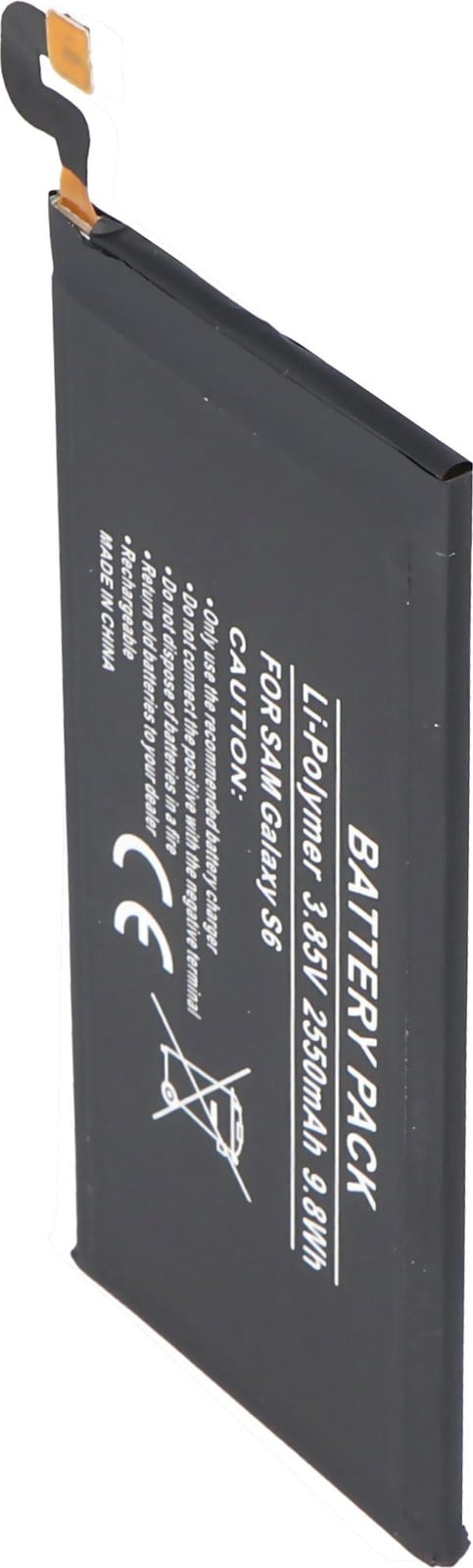 AccuCell Accu voor Samsung Galaxy S6, model EB-BG920ABE, 2550mAh