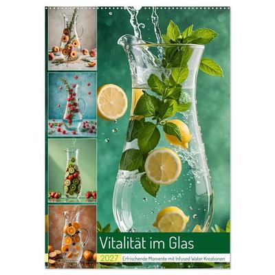 Vitalität im Glas - Erfrischende Momente mit Infused Water Kreationen (Wandkalender 2027 DIN A2 hoch), CALVENDO Monatskalender