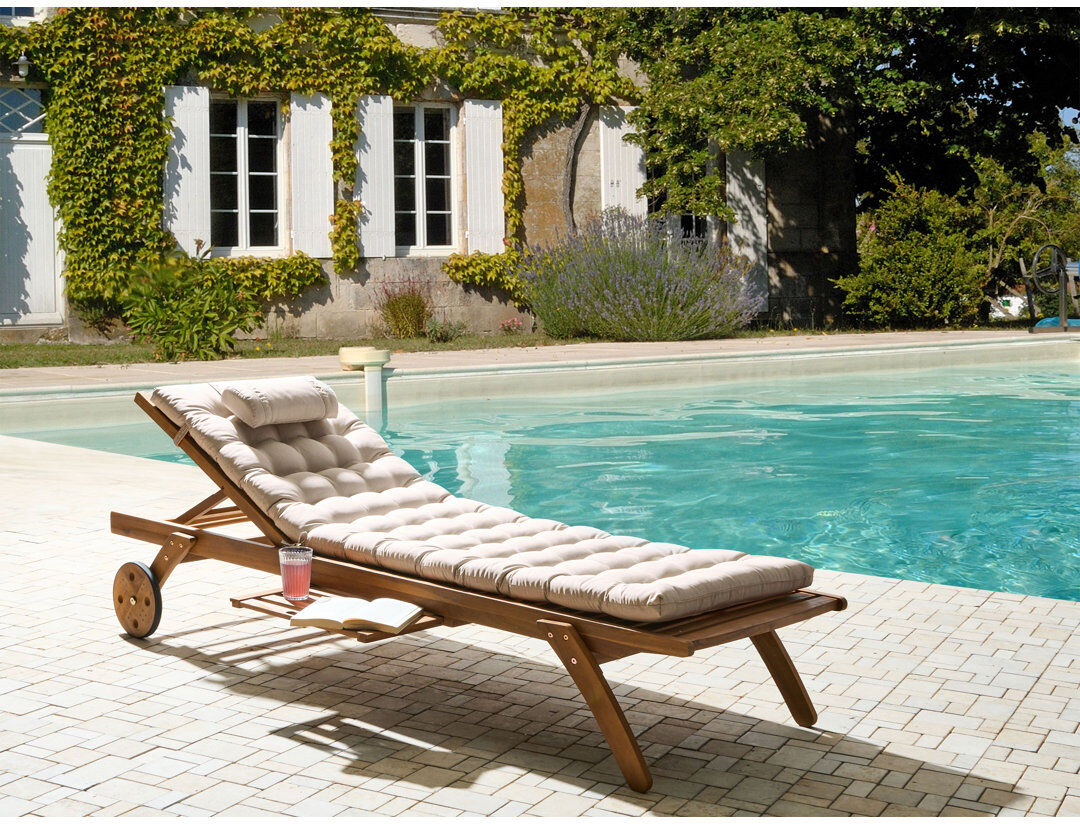 Beliani Sun Lounger Pad Cushion CESANA PREMIUM Beige 56cm W