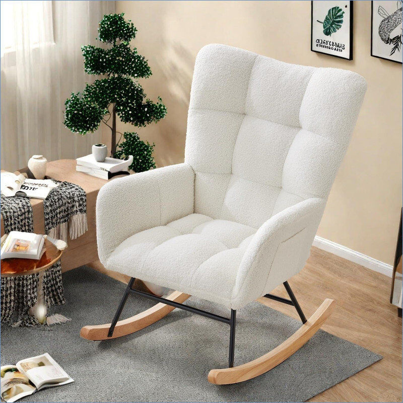 Norden Home Rocking Chair Beige 90.93cm H X 65.02cm W X 89.91cm D