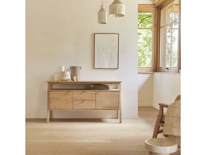 Buffet aus massivem Eichenholz 140 cm Pola - Natur - Oak