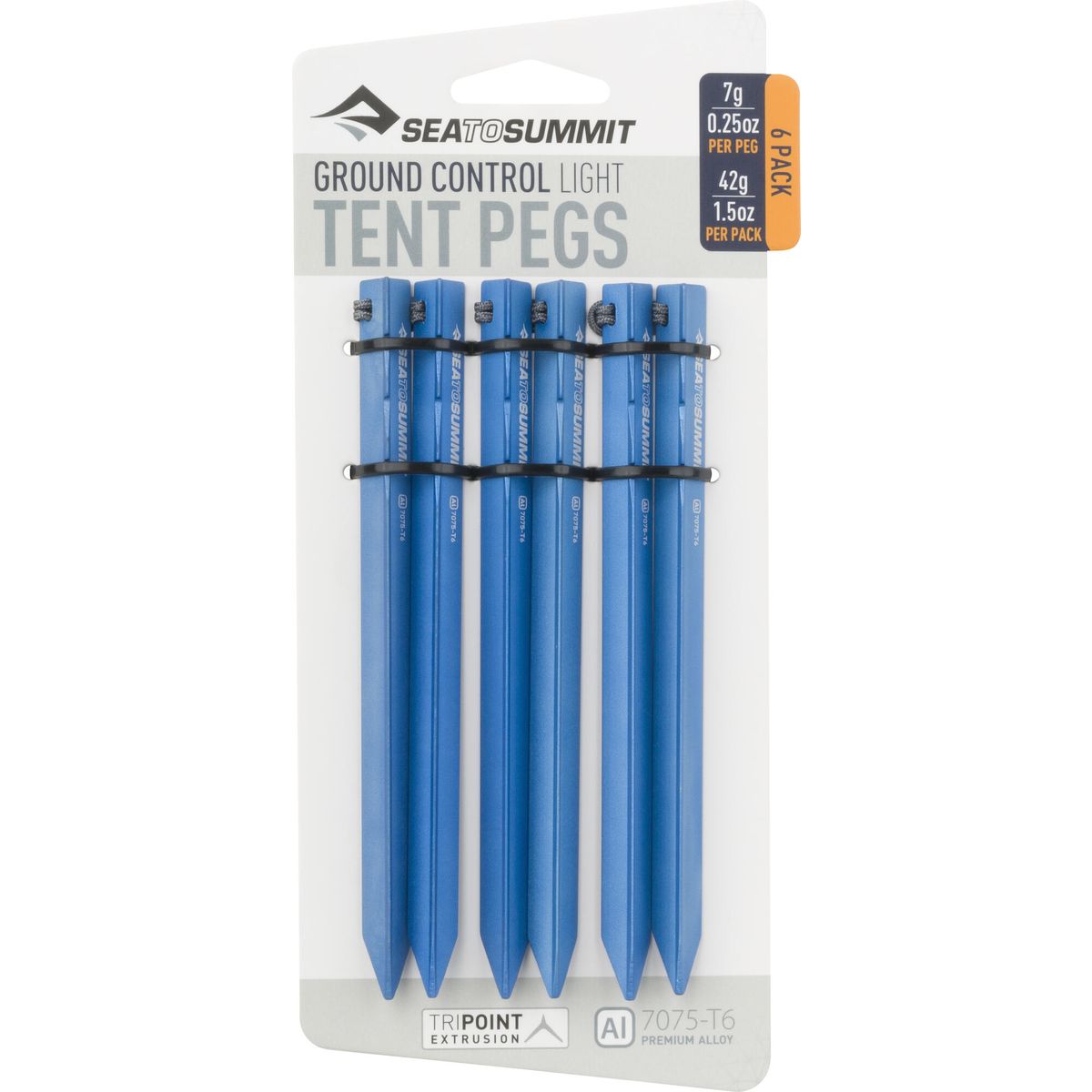 Sea to Summit Ground Control Light Tent Pegs blue [6 Pack] ATS0085-00120201