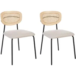 ESSZIMMERSTUHL 2er-Set Metall Hellbeige Mayetta