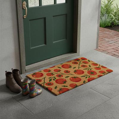 Storied Home "Natural Coir Doormat with Printed Images - 32""L x 16""W"