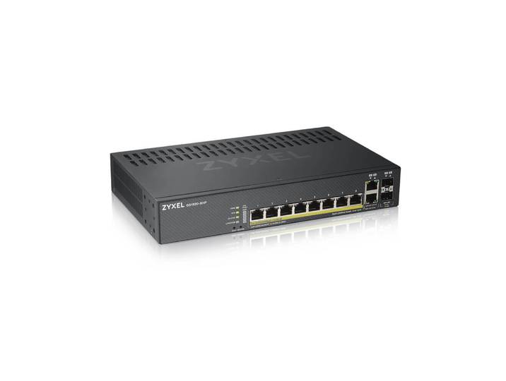 Zyxel GS1920-8HPV2, Géré, Gigabit Ethernet (10/100/1000), Connexion Ethernet, supportant l'alimentation via ce port (PoE), Montage mural GS1920-8HPV2-